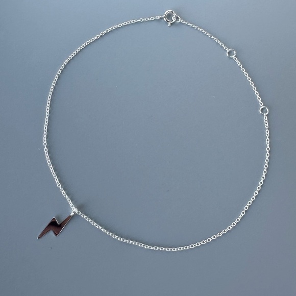 Sterling Silver Lightning Bolt Anklet - Picture 3 of 8